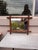 French faux bamboo wood mirror, circa 1900. Height / 18.5 inches, Width / 22 inches. Mirror / 14.7 by 11.5 inches.
