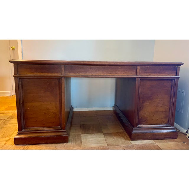 1960s Drexel Heritage Jr Executive Georgian Style Partners Desk For Sale - Image 12 of 12