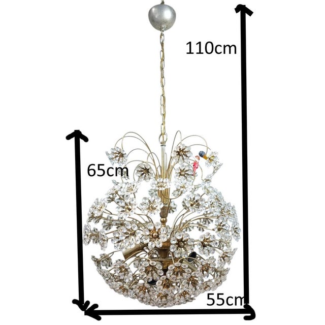 Metal Large Snowball Sputnik Chandelier by Palwa, 1950s For Sale - Image 7 of 8