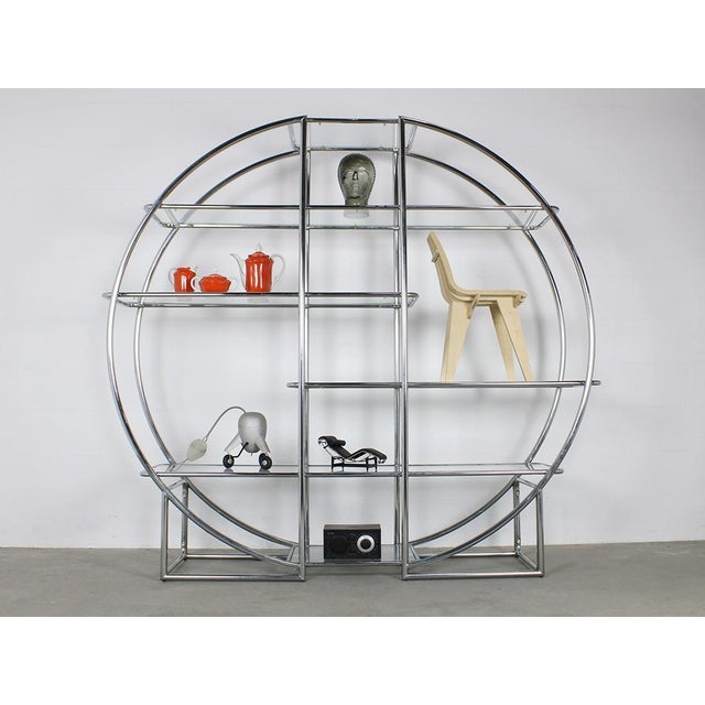 Round Chrome Display Cabinet, 1960s For Sale - Image 8 of 12