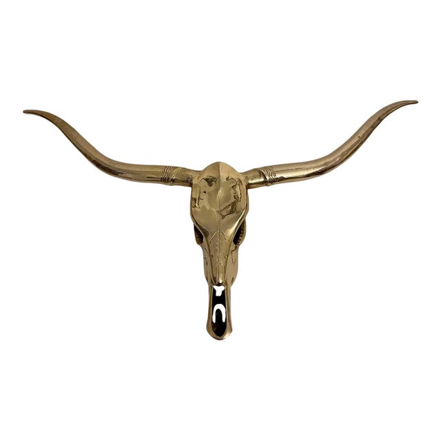 Brass Longhorn Wall Sculpture For Sale