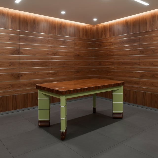 Light Green 1920s Attributed to Kem Weber Dining Table From Grand Rapids Furniture Company For Sale - Image 8 of 14