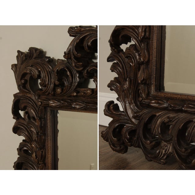 Glass Timeless Reflections Rococo Style Carved Wall Mirror For Sale - Image 7 of 12