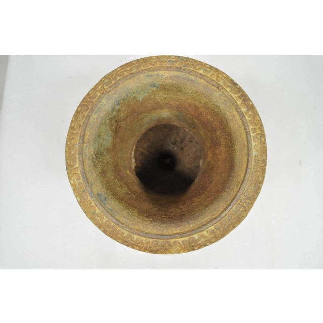 Metal Antique Cast Iron 12" French Classical Small Urn Garden Flower Planter Pot For Sale - Image 7 of 9