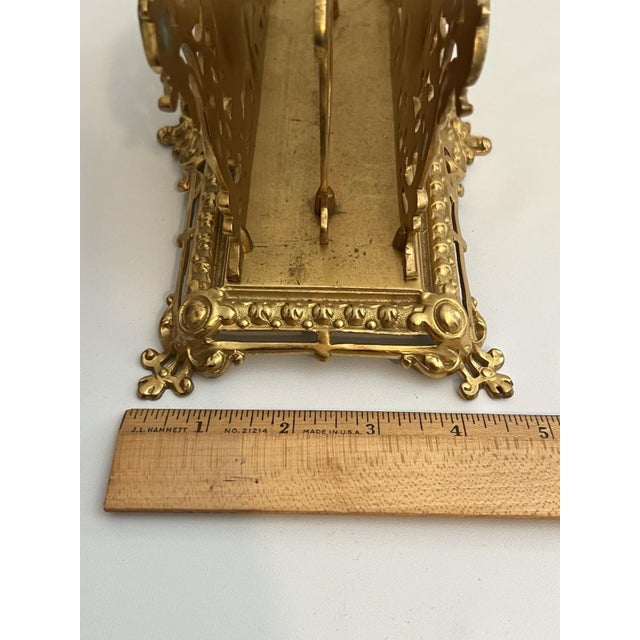 Antique Gilt Bronze Letter Holder Desk Accessory Child Boy Holding Envelops For Sale - Image 11 of 14