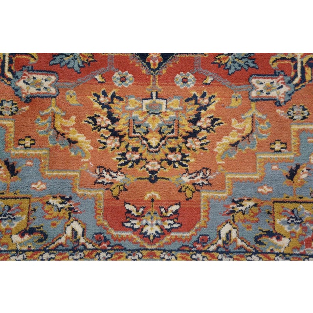 Vintage Belgian Oriental 100% Wool Floral Rug Runner Carpet Mat 46" X 65" For Sale - Image 6 of 13