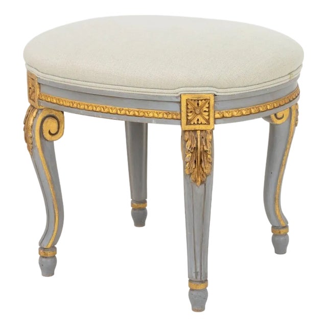 Louis XVI Style Painted Oval Foot Stool For Sale