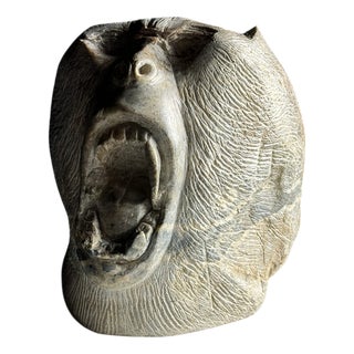 Hand Carved Head of Monkey, 20th Century, Stone For Sale