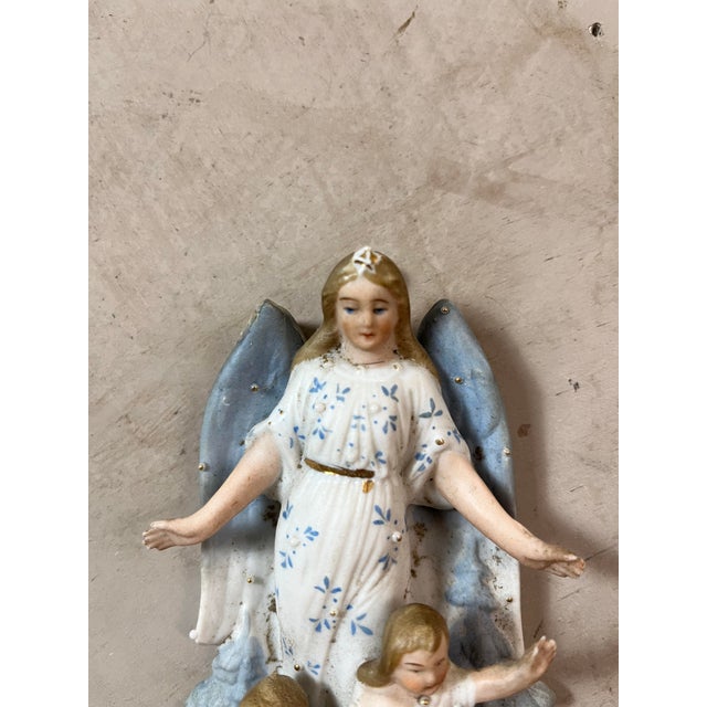 Biscuit Angel Holy Water Font, 1890s For Sale - Image 9 of 18