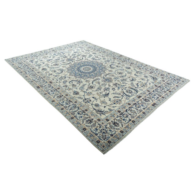 Mid-Century Modern Hand-Knotted Nain 9la Oriental Rug For Sale - Image 3 of 13