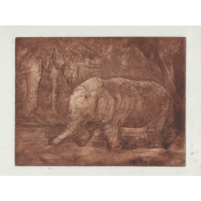 Traditional 1960s Alexandra Merker Elephant Etching For Sale - Image 3 of 3
