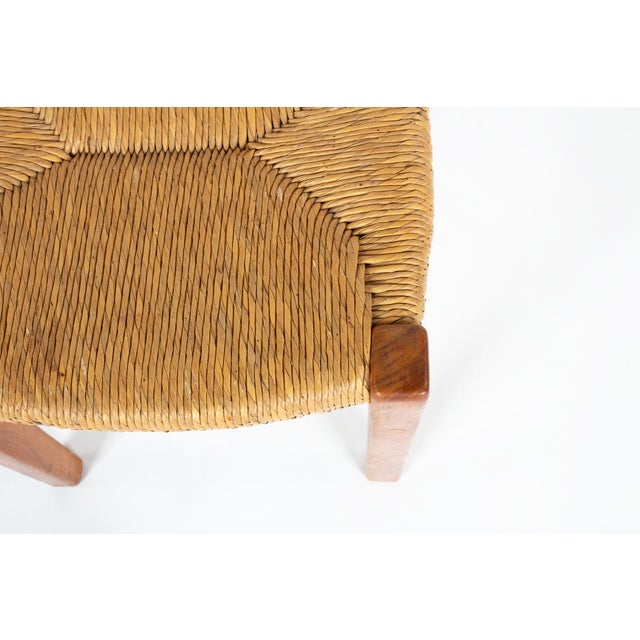 Chairs by Charles Flandre in Elm and Woven Straw, France, 1950s, Set of 6 For Sale - Image 6 of 9