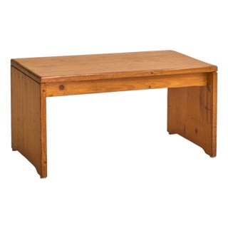 French Pine Coffee Table Attributed to Charlotte Perriand for Les Arcs, 1960s For Sale