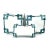 2020s White With Dark Smokey Blue Ribbon Embellished Pillow Cover - 20" X 20" Fretwork Greek Key Ribbon Cushion Case For Sale - Image 5 of 8