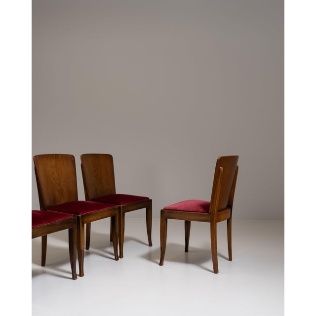 Set of Six 1940s Czech Amber Art Deco Dining Chairs For Sale In Greensboro - Image 6 of 15