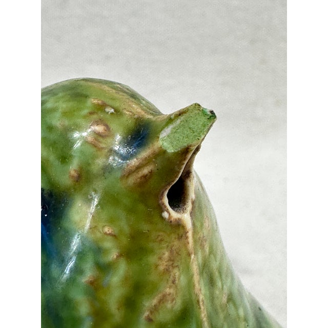 Vintage Green Glazed Bird Watering Jug For Sale - Image 9 of 11