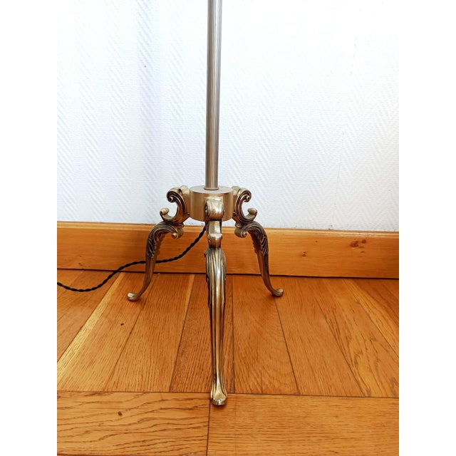 Vintage Brass Tripod Floor Lamp, 1950 For Sale - Image 6 of 11