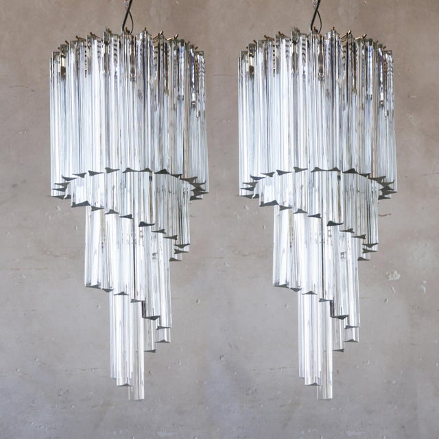 Vintage Murano Glass Chandeliers, 1970s, Set of 2 For Sale - Image 11 of 11