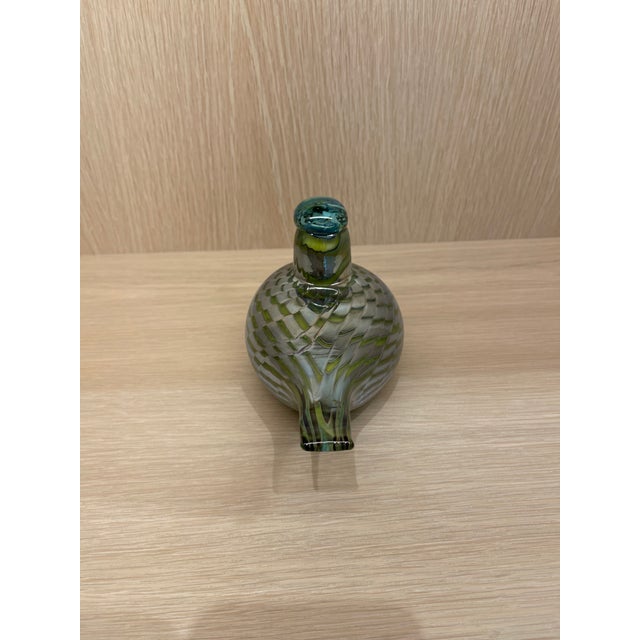 Mid-Century Modern Mid 20th Century Vintage Signed Oiva Toikka Female Common Teal Bird Green Tavitar/Iittala Nuutajarvi Art Glass Bird For Sale - Image 3 of 5