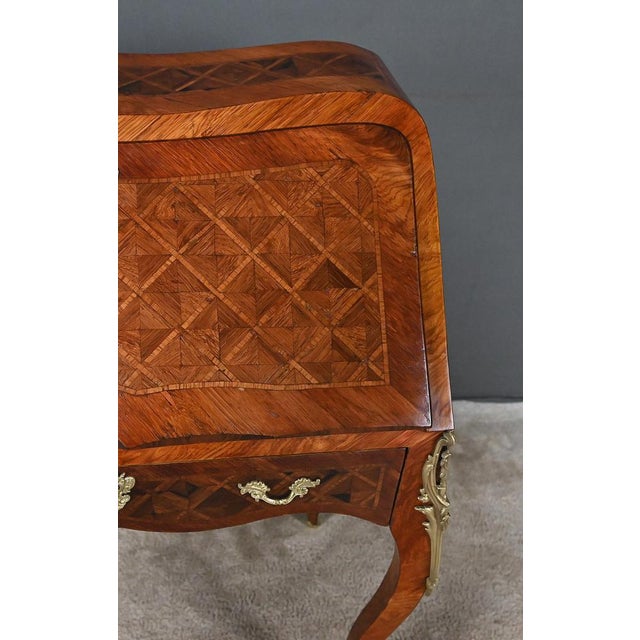Small Early 20th Century Louis XV Marquetry Ladys Desk For Sale - Image 6 of 18