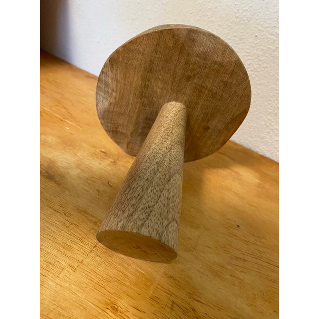 Cool and unusual .............Handmade Carved Hardwood Mushroom figurine Approx overall size 7" diameter x 8" tall with 1...