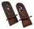 Vintage African Mahogany Elephant & Giraffe Carved Slipper Chairs - A Pair For Sale