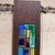 1970s Vertical Wooden Wall Art Colorful Geometric Enamel Copper Inlay For Sale - Image 4 of 10