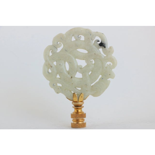 Chinese Love Knot Carved Stone Lamp Finial For Sale - Image 4 of 4