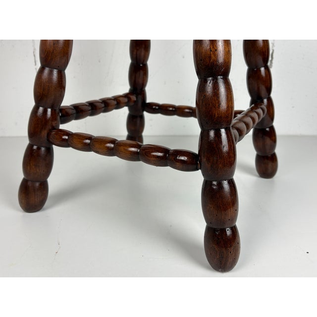 Mid-Century Turned Wood Bobbin Stool in the style of Charles Dudouyt, France, 1950s For Sale - Image 15 of 18