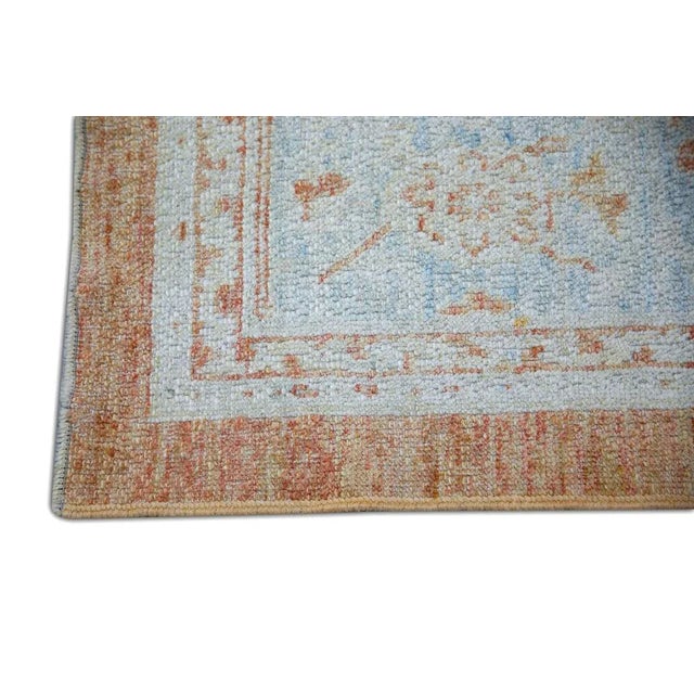 Turkish Oriental Hand Knotted Rug Turkish Antique Look Oushak 7'9" x 10'6" For Sale - Image 3 of 6