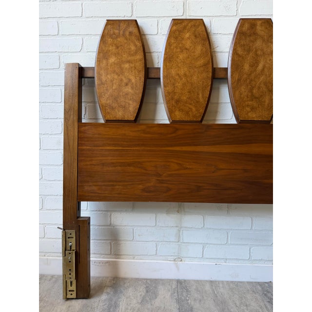 Mid-Century Modern Mid Century Modern Walnut and Burl King Size Headboard For Sale - Image 3 of 4