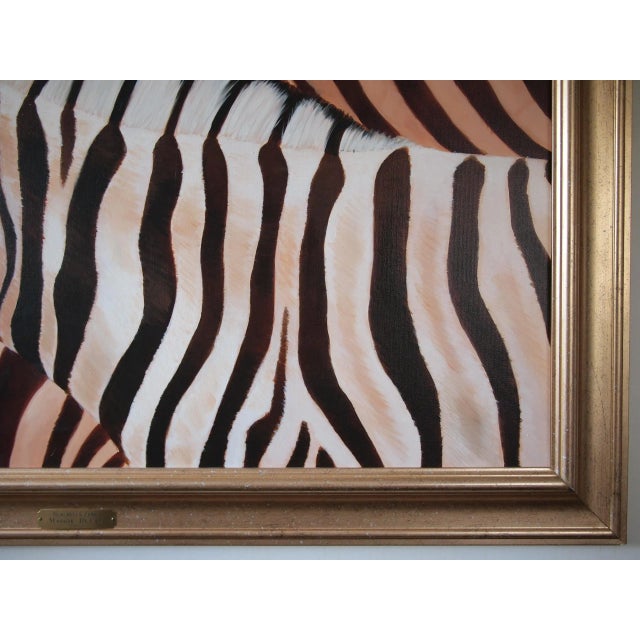 2000 - 2009 2006 Realist Style Zebra Portrait Oil Painting by Maggie Duvall, Framed For Sale - Image 5 of 10