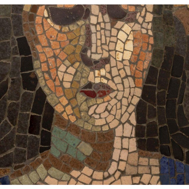 Mid 20th Century Taizan Tile Portrait of a Woman Mosaic Panel For Sale - Image 5 of 9