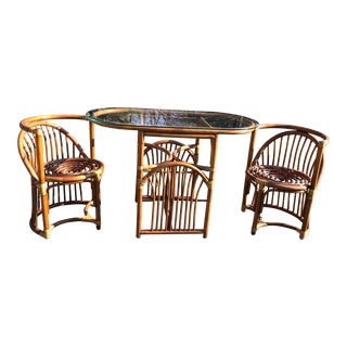 Vintage Bamboo and Bentwood Dining Set for Two - 3 Pieces For Sale