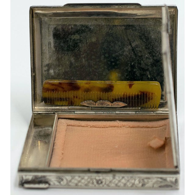 Vintage Silver Powder Case, 20th Century For Sale - Image 5 of 6