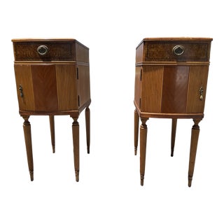 1800s Italian Walnut Bedside Tables - a Pair For Sale