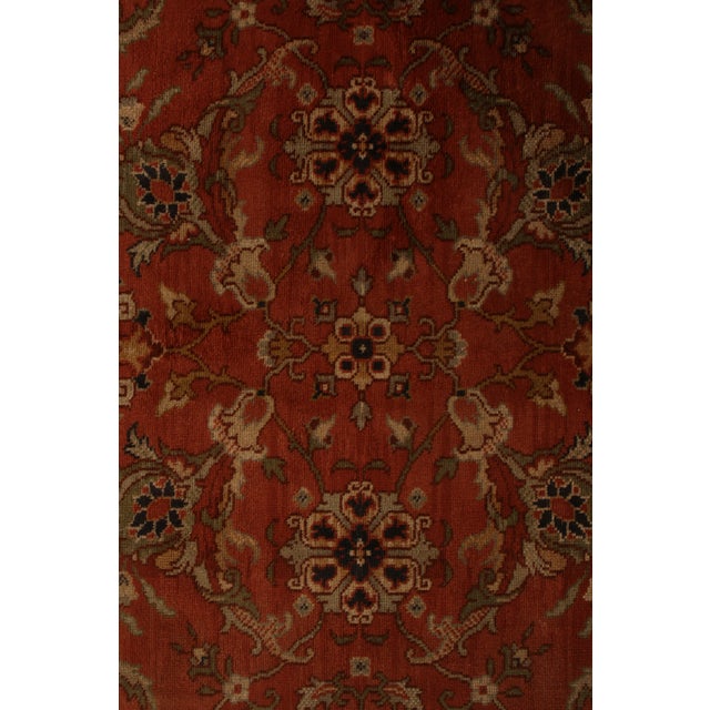 Hand-Knotted Antique Oushak Rug in Beige-Brown and Red Medallion Pattern For Sale - Image 4 of 8