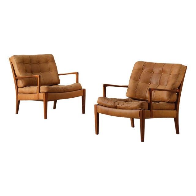 Vintage Model Löven Easy Chairs by Arne Norell, 1960s, Set of 2 For Sale