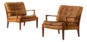 Vintage Model Löven Easy Chairs by Arne Norell, 1960s, Set of 2