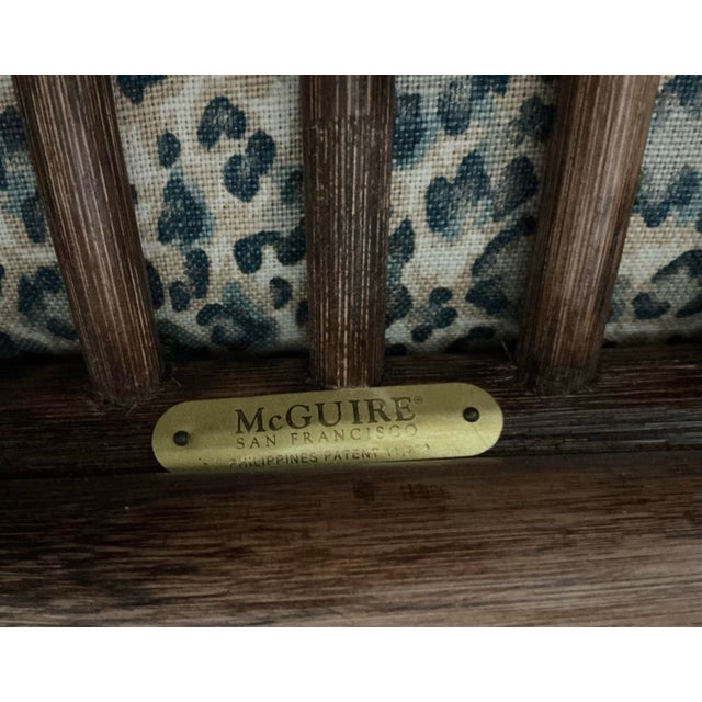 Authentic McGuire San Francisco ottoman. Hand crafter Bamboo and rattan frame with signature rawhide joinery. Original...