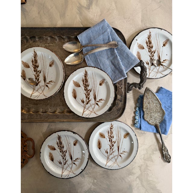 Contemporary 1980s Midwinter Stonehenge Wild Oats 7 Inch Salad Plates England - Set of Six (6) For Sale - Image 3 of 10