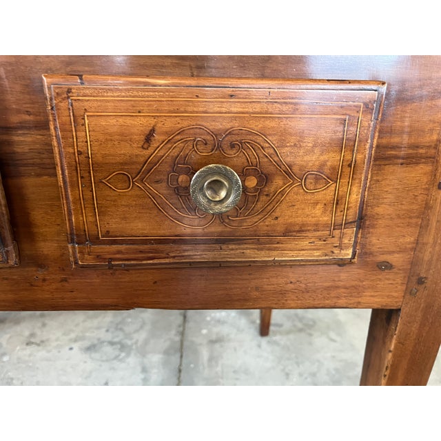 Italian Neoclassical Inlaid Walnut Writing Desk For Sale - Image 16 of 18