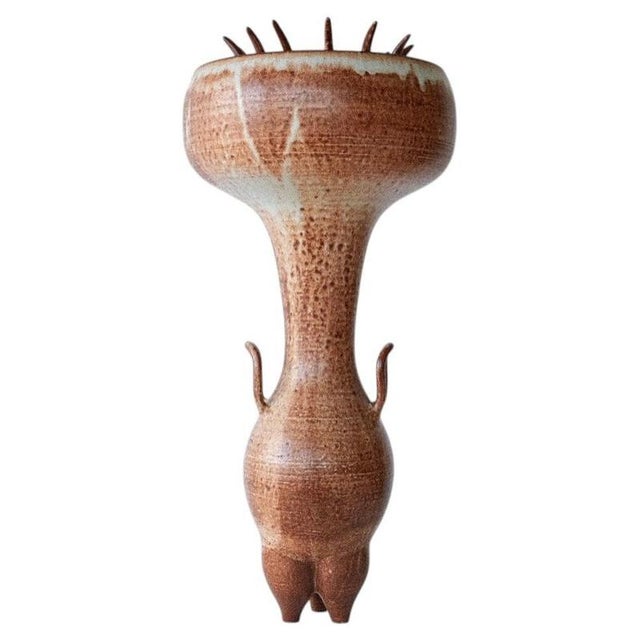Brown Prophetia Vase in Wheel-Thrown Glazed Stoneware by Robin Kerr For Sale - Image 8 of 8