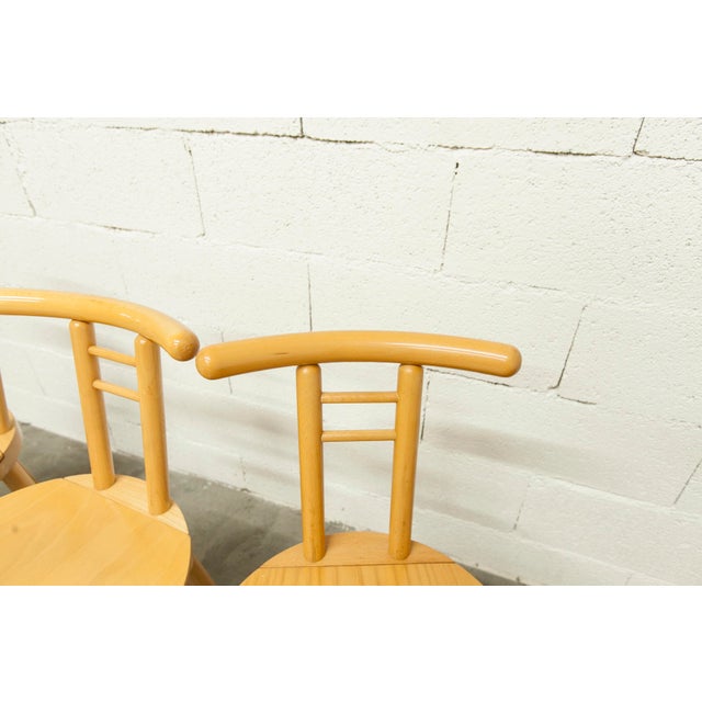 Minimalist Chairs in Light Wood, Italy, 1980s, Set of 3 For Sale - Image 12 of 18