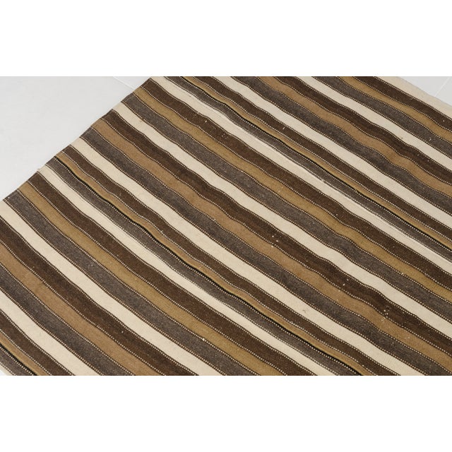 Textile Oushak Anatolian Stripe Kilim Rug For Sale - Image 7 of 9