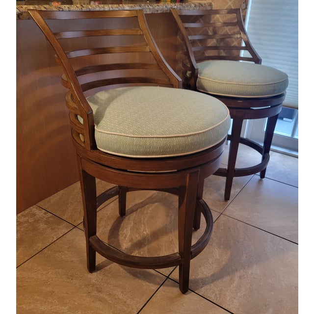 Tommy Bahama 1980s Tommy Bahama Counter High Stools-2 Piece For Sale - Image 4 of 9