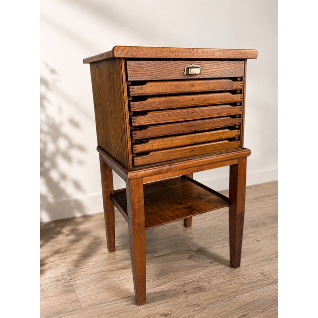 Industrial French Printers Cabinet with 7 Drawers, 19th Century For Sale - Image 3 of 8