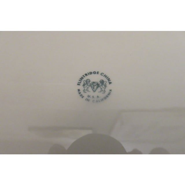 Blue Vintage Flintridge China California Blue W Platinum Borders 14" Platter For Sale - Image 8 of 10