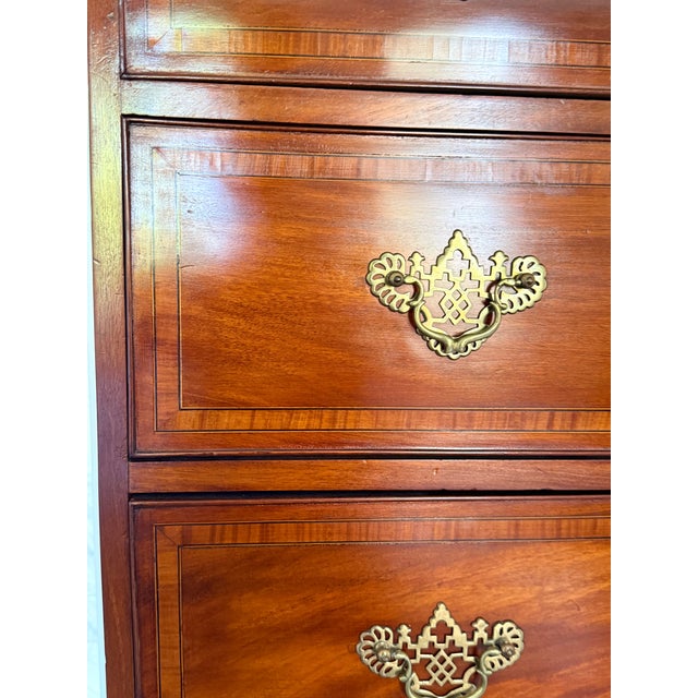 Wood Antique Georgian Chest on Chest Highboy For Sale - Image 7 of 10