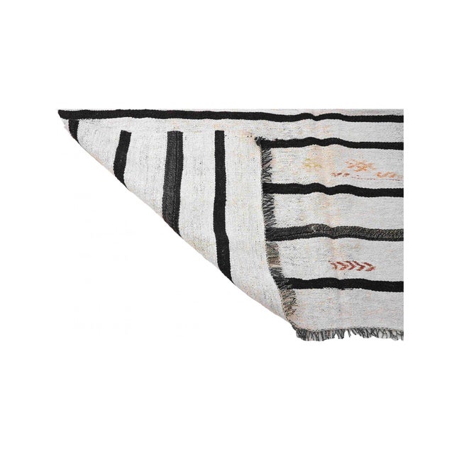 1960s Hemp Vintage Striped Kilim Rug - 6`0" X 9`4" For Sale - Image 5 of 6
